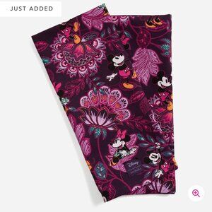Vera Bradley Disney Dish Towel Mickey & Minnie's Flirty Floral Set of 2 NWT